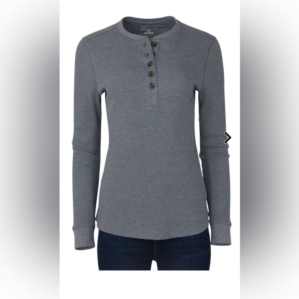 Natural Reflections Timberbrook Thermal Long-Sleeve Henley - Heather Gray